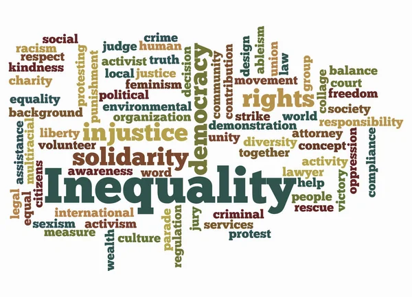 Word Cloud Inequality Koncepció Létrehozása Csak Szöveggel — Stock Fotó