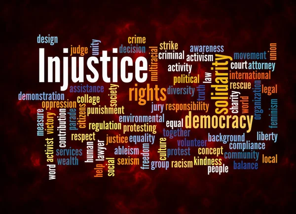 Word Cloud Injustice Koncepcióval Csak Szöveggel Hozhat Létre — Stock Fotó