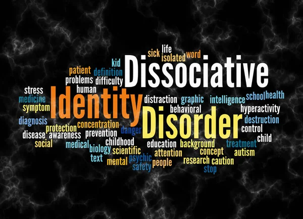 Word Cloud Com Conceito Dissociative Identity Disorder Criar Apenas Com — Fotografia de Stock