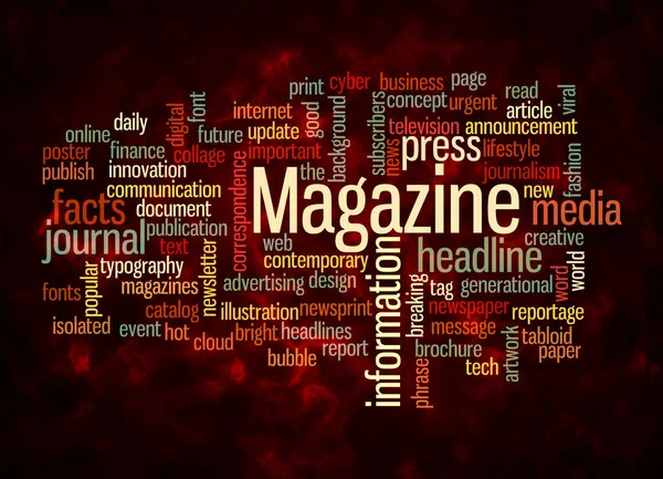 Word Cloud Koncepcją Magazine Tworzyć Tylko Tekstem — Zdjęcie stockowe