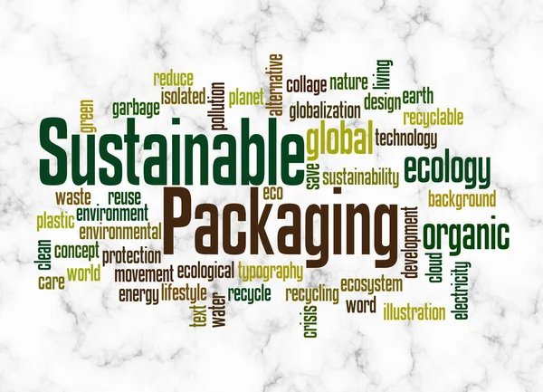 Stainable Packaging 개념을 클라우드는 텍스트 만으로 만들어 — 스톡 사진