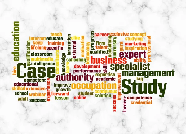 Word Cloud with CASE STUDY concept create with text only.