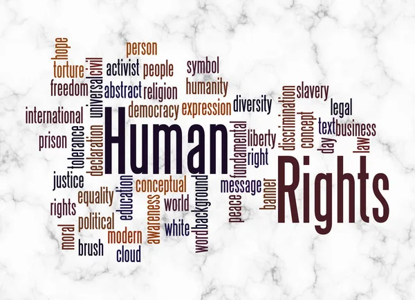 Word Cloud Human Jogok Koncepció Létrehozása Csak Szöveggel — Stock Fotó