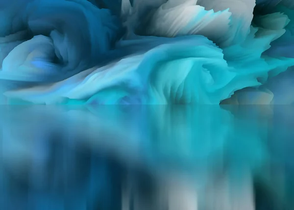 Sihirli Dünya Soyut Manzara Gerçeküstü Göl Yansımalar Sanat Yaratıcılık Hayal — Stok fotoğraf
