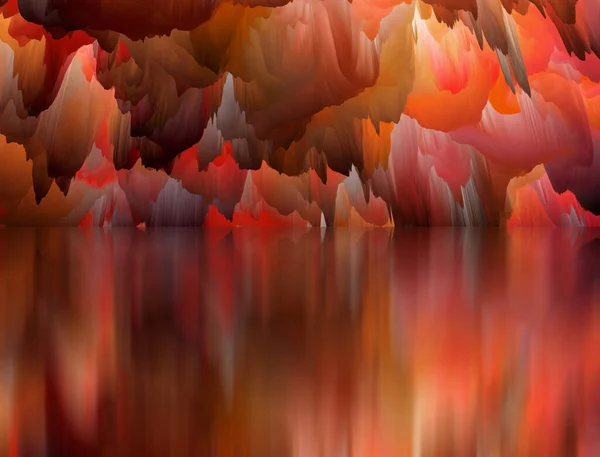 Magical World Abstract Landscape Surreal Lake Reflections Art Creativity Imagination — Stock Photo, Image