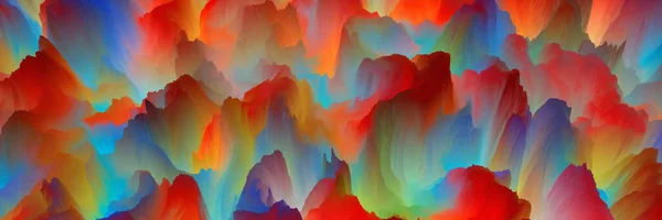 神奇的世界色彩斑斓的抽象幻想背景 超现实的梦幻风景 3D说明 — 图库照片