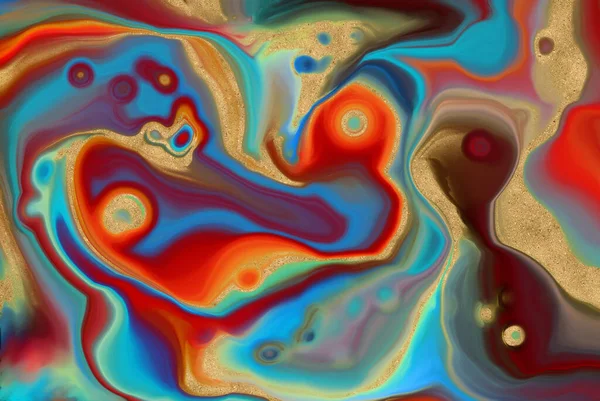 Multicolor abstract, Acrylic pour fluid art background. 3d illustration.