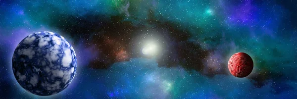 Pianeta Sconosciuto Dallo Spazio Nebulosa Spaziale Ammasso Cosmico Stelle Sullo — Foto Stock
