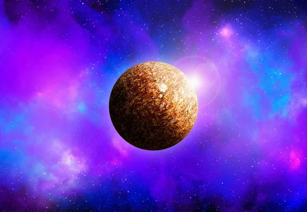 Planeta Desconhecido Espaço Exterior Nebulosa Espacial Conjunto Cósmico Estrelas Fundo — Fotografia de Stock