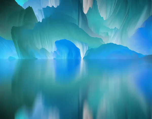 Magical World Abstract Landscape Surreal Lake Reflections Art Creativity Imagination — Stock Photo, Image