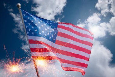 Anma Günü için Amerikan bayrağı, 4 Temmuz, Bağımsızlık Günü, Kutlama Konsepti.
