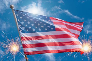 Anma Günü için Amerikan bayrağı, 4 Temmuz, Bağımsızlık Günü, Kutlama Konsepti.