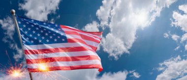 Anma Günü için Amerikan bayrağı, 4 Temmuz, Bağımsızlık Günü, Kutlama Konsepti.
