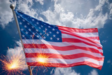 Anma Günü için Amerikan bayrağı, 4 Temmuz, Bağımsızlık Günü, Kutlama Konsepti.