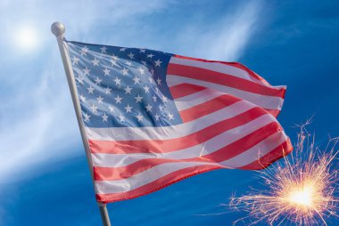 Anma Günü için Amerikan bayrağı, 4 Temmuz, Bağımsızlık Günü, Kutlama Konsepti.
