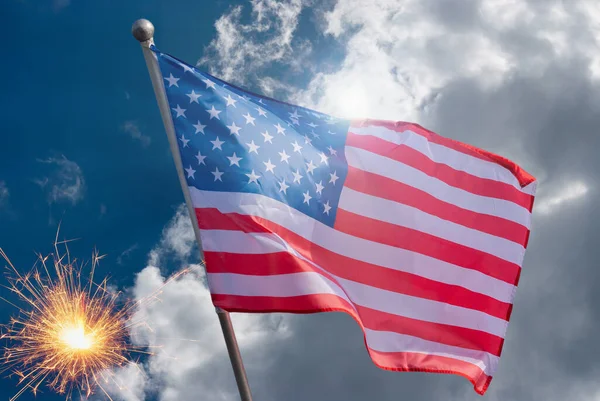 Amerikansk Flagga För Memorial Day Juli Självständighetsdagen Firande Koncept — Stockfoto