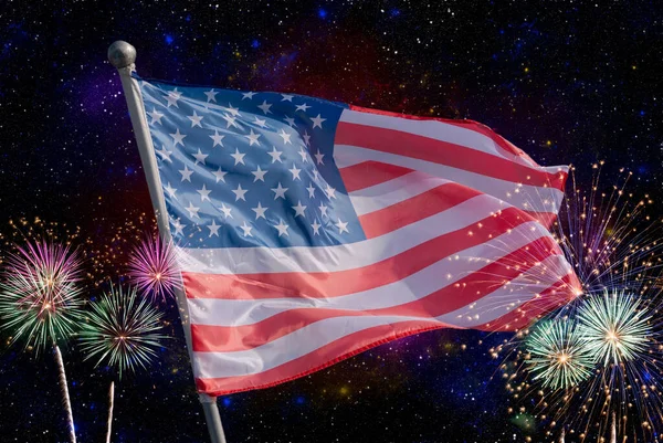 Amerikanische Flagge Zum Gedenktag Juli Unabhängigkeitstag Feierkonzept — Stockfoto