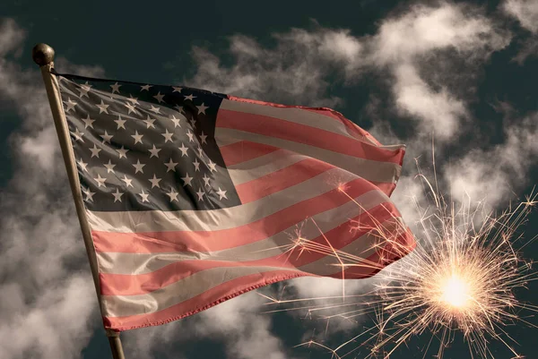 Bandera Estadounidense Para Día Los Caídos Julio Día Independencia Concepto —  Fotos de Stock