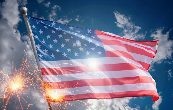 Bandiera Americana Memorial Day Luglio Independence Day Celebration Concept — Foto Stock