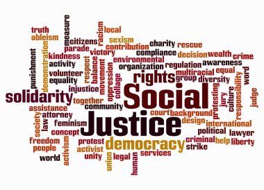 SOSYAL JUSTICE kavramına sahip Kelime Bulutu sadece metin ile oluşturulur.