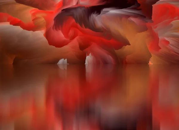 Maaginen Maailma Abstrakti Maisema Surrealistinen Järvi Heijastuksia Taide Luovuus Mielikuvitus — kuvapankkivalokuva