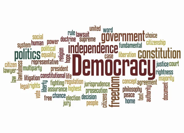 Облако Слова Концепцией Democracy Создается Помощью Текста — стоковое фото