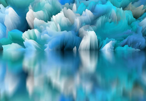 Magiczny Świat Abstrakcyjny Krajobraz Surrealistyczne Jezioro Odbicia Sztuka Kreatywność Wyobraźnia — Zdjęcie stockowe
