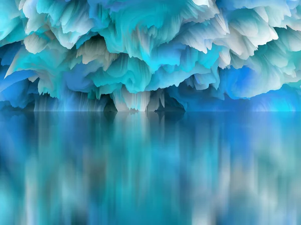 Sihirli Dünya Soyut Manzara Gerçeküstü Göl Yansımalar Sanat Yaratıcılık Hayal — Stok fotoğraf