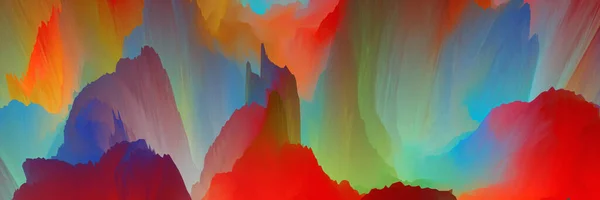 Monde Magique Fond Imaginaire Abstrait Coloré Paysage Rêveur Surréaliste Illustration — Photo