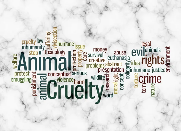 Word Cloud with ANIMAL CRUELTY concept create with text only.