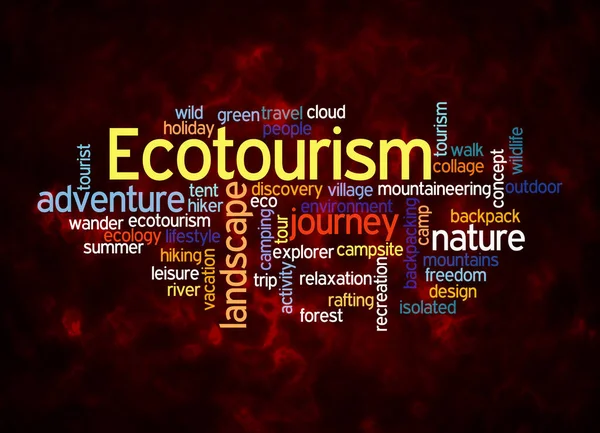 Σύννεφο Word Την Έννοια Ecotourism Δημιουργούν Μόνο Κείμενο — Φωτογραφία Αρχείου