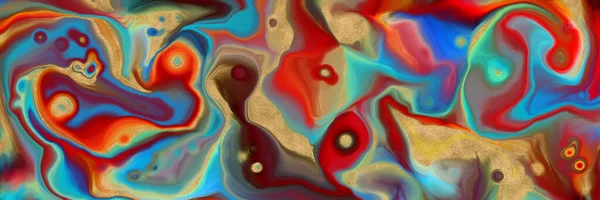 Multicolor Abstracto Acrílico Verter Fluido Fondo Arte Ilustración —  Fotos de Stock