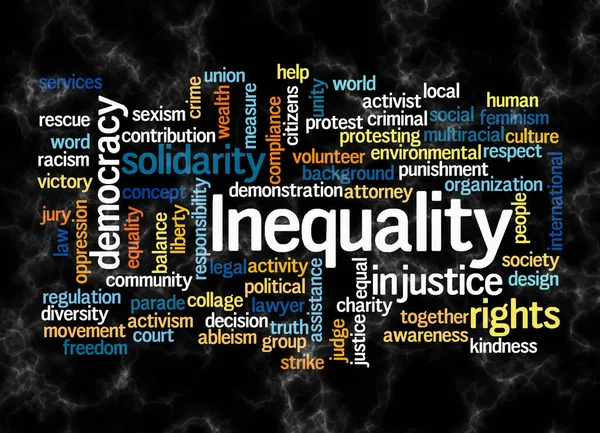 Word Cloud Inequality Concept Create Text Only — стоковое фото