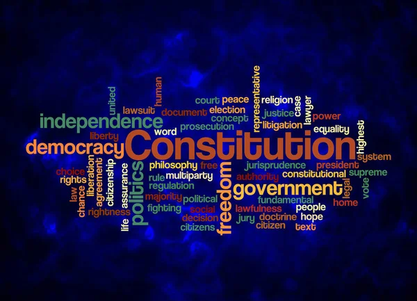 Хмара Слів Концепцією Constitution Створює Тільки Текст — стокове фото