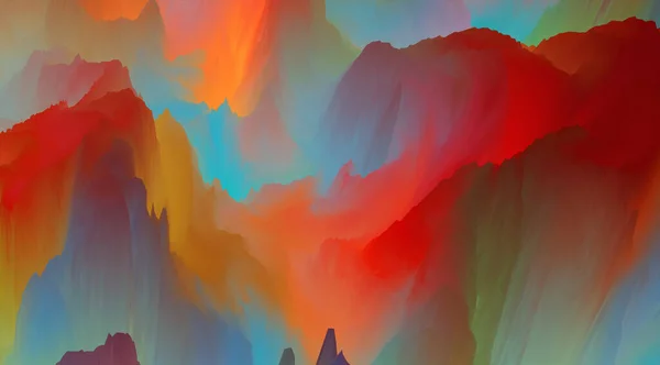 Mundo Mágico Fondo Abstracto Colorido Fantasía Paisaje Onírico Surrealista Ilustración — Foto de Stock