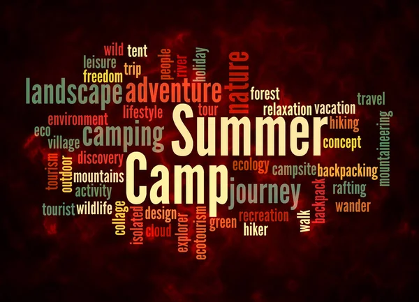 Word Cloud Summer Camp Koncepcióval Csak Szöveggel Hozhat Létre — Stock Fotó