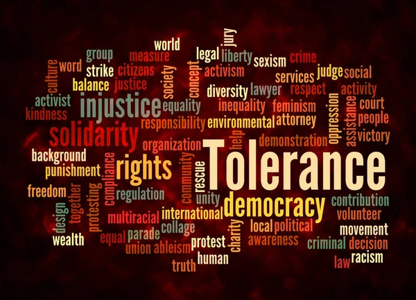 Word Cloud Tolerance Koncepcióval Csak Szöveggel Hozhat Létre — Stock Fotó