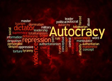 Word Cloud with AUTOCRACY concept create with text only.