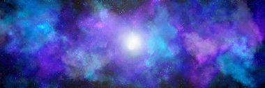 Gezegenler ve galaksiler, bilim kurgu duvar kağıtları. Derin uzayın güzelliği. Evrendeki milyarlarca galaksi kozmik sanat arka planında. 3B illüstrasyon.