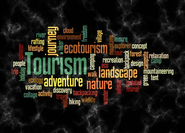 Word Cloud Tourism Concept Create Text Only — Stock fotografie