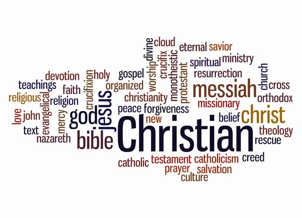 Word Cloud Koncepcją Christian Tworzyć Tylko Tekstem — Zdjęcie stockowe