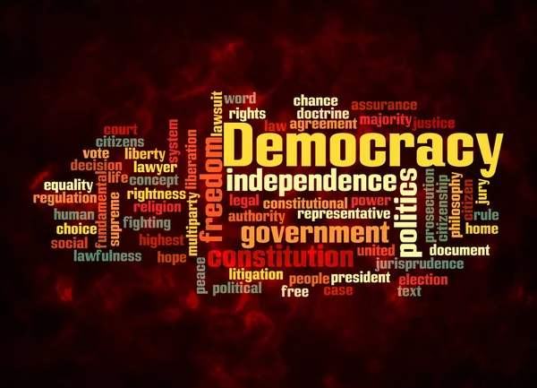 Word Cloud Con Concetto Democrazia Crea Solo Con Testo — Foto Stock