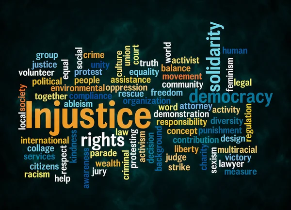 Word Cloud Injustice Concept Create Text Only — Stock Photo, Image