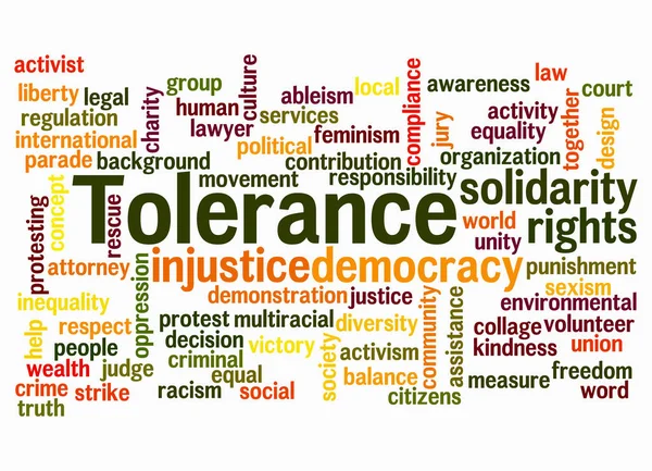 Word Cloud Tolerance Koncepcióval Csak Szöveggel Hozhat Létre — Stock Fotó