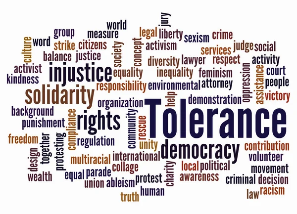 Word Cloud Tolerance Koncepcióval Csak Szöveggel Hozhat Létre — Stock Fotó