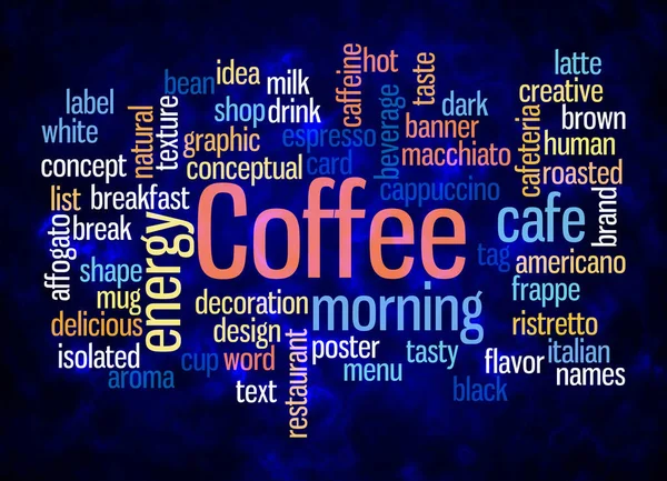 Word Cloud Coffee Concept Create Text Only — Stock Photo, Image