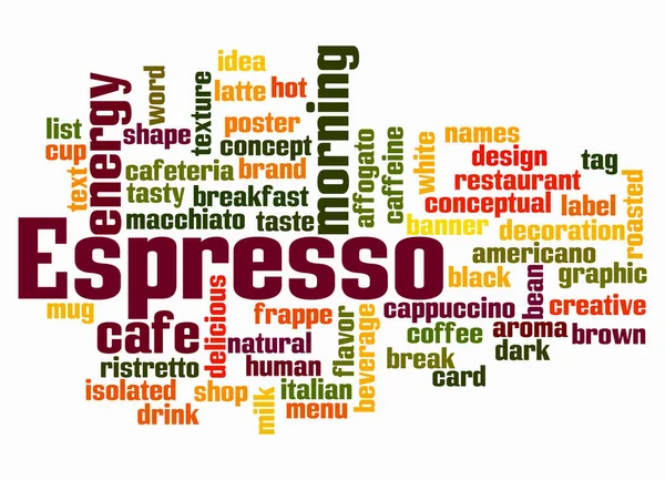 Word Cloud Espresso Concept Create Text Only — Stock Photo, Image