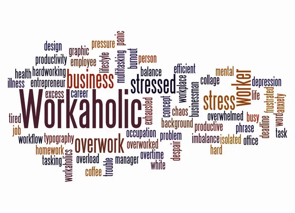 Word Cloud Med Workaholic Konceptet Skapar Endast Med Text — Stockfoto