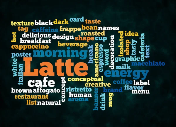 Word Cloud Latte Concept Create Text Only — Stock Photo, Image