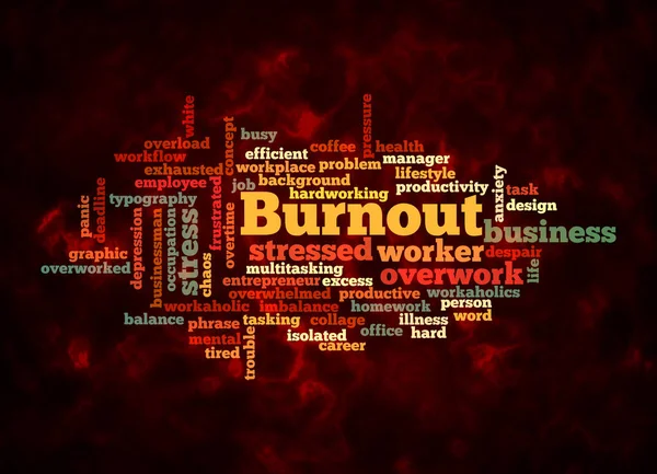 Word Cloud Burnout Concept Create Text Only — Stockfoto